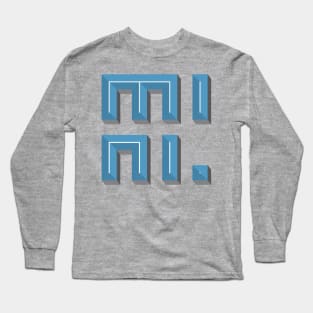 Super 3D MINI text in blue Long Sleeve T-Shirt